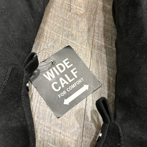 Kenneth Cole Reaction vegan suede black over the knee wide calf boots size 6 - Picture 8 of 9